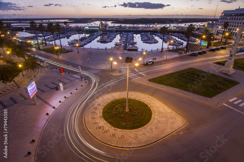 Panoramic view of the garden and marina of Faro