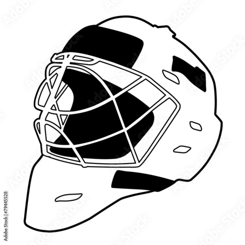 Hockey helmet isolated vector illustration, goalie mask