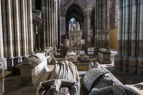 interiors and details of basilica of saint-denis, France