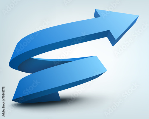 Abstract vector illustration, 3d arrow, logo design