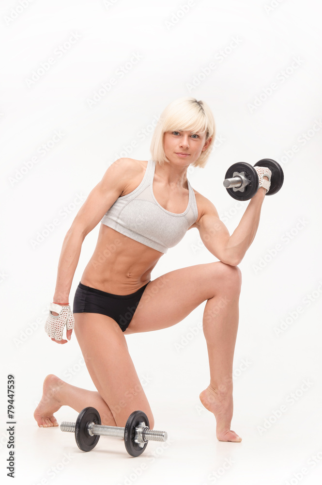 young beautiful blonde with an athletic figure