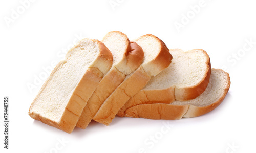 slice of bread isolated on white background