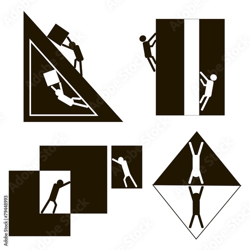 Foto black and white geometric men