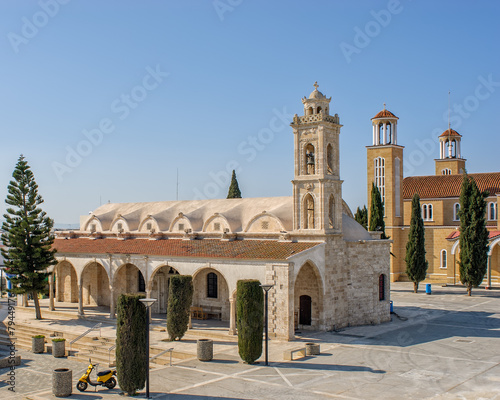 Churches on central square of small town. Cyprus photo