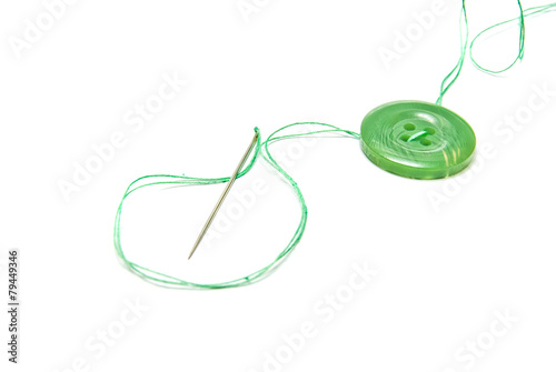 green thread and green button