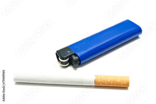 Obraz na plátně cigarette and one blue lighter