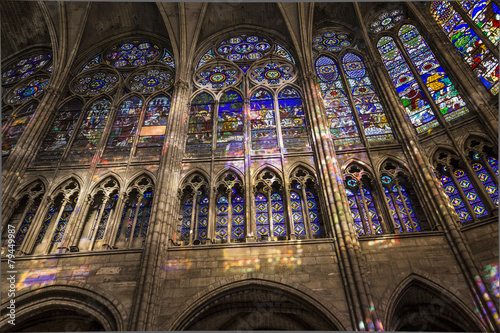 interiors and details of basilica of saint-denis, France