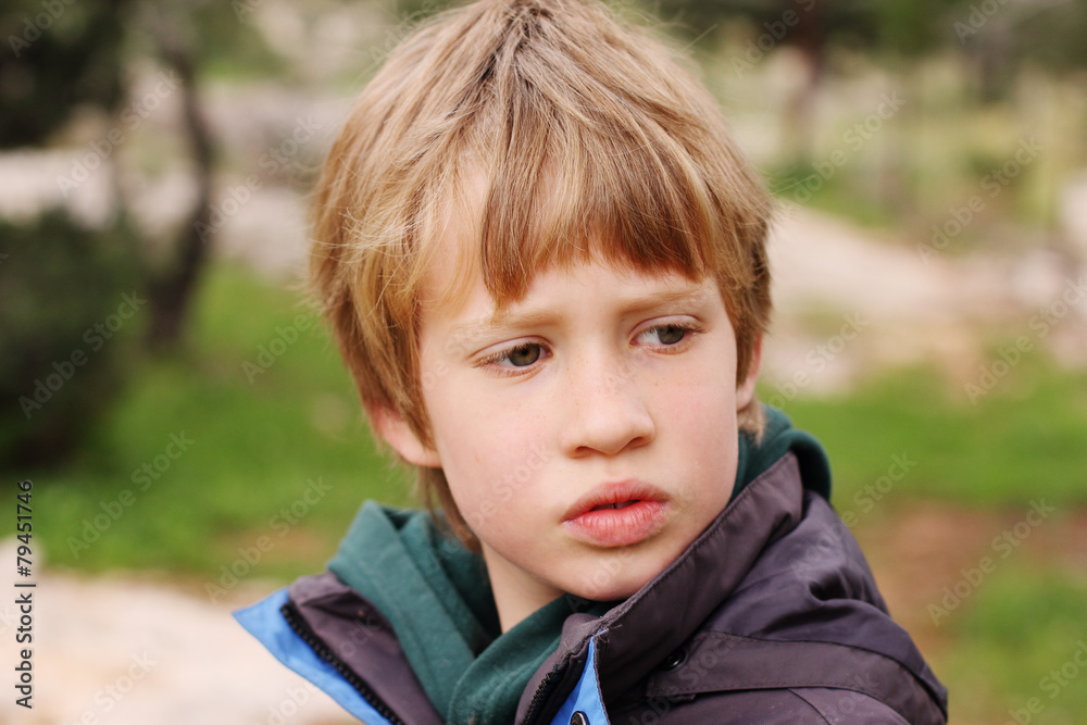 Outdoor portrait of 6 years old boy Outdoor portrait of 6 years old boy