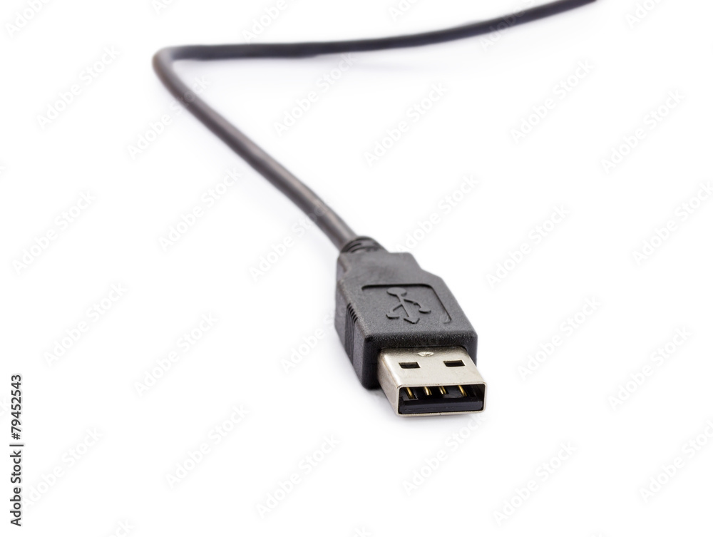 USB cable isolated on white background USB cable isolated on white background