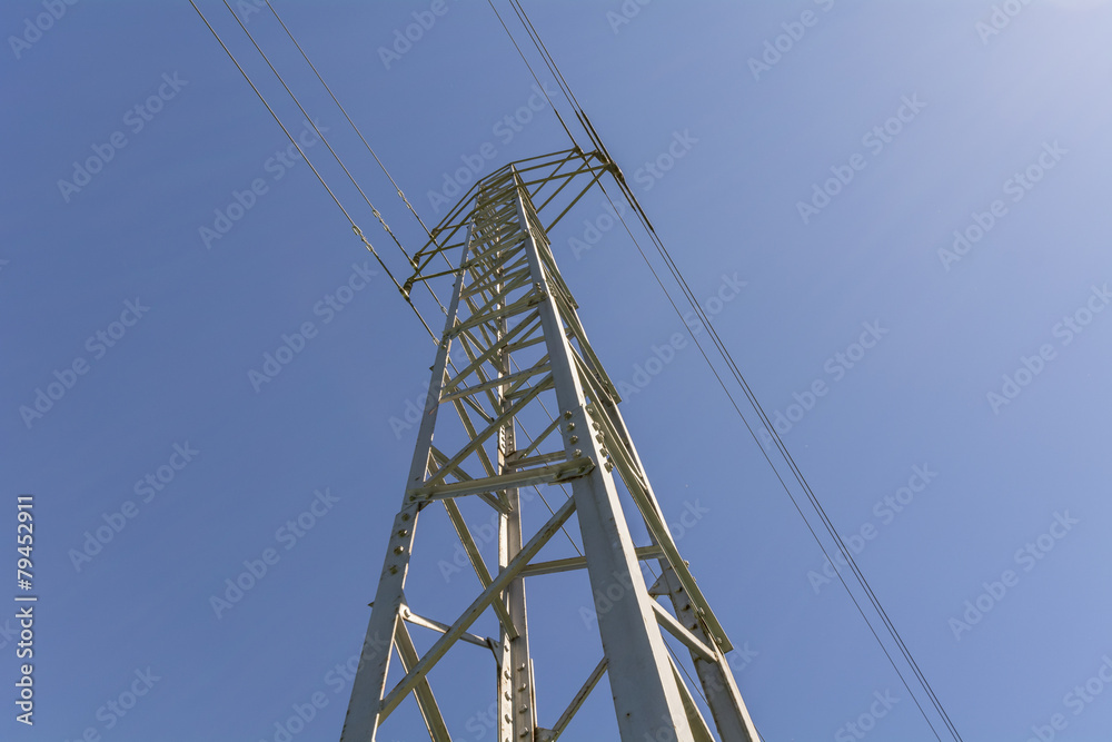 View electrical tower from below
