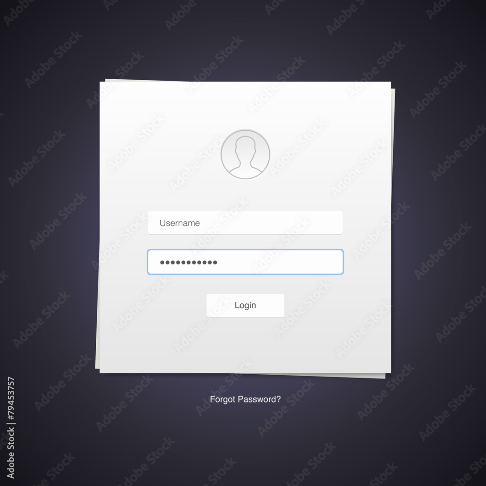 Vector Flat Design Minimalistic Log in Form Vector Flat Design Minimalistic Log in Form