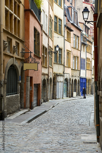 Old street of Lyon view, France