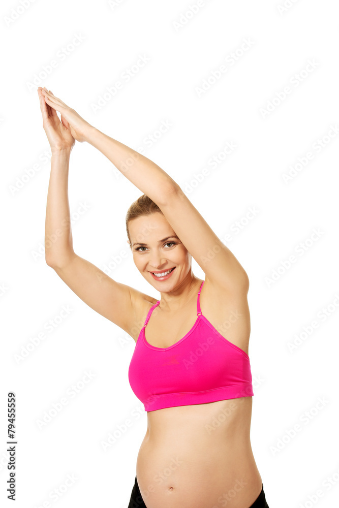 Pregnant woman relax doing yoga Pregnant woman relax doing yoga