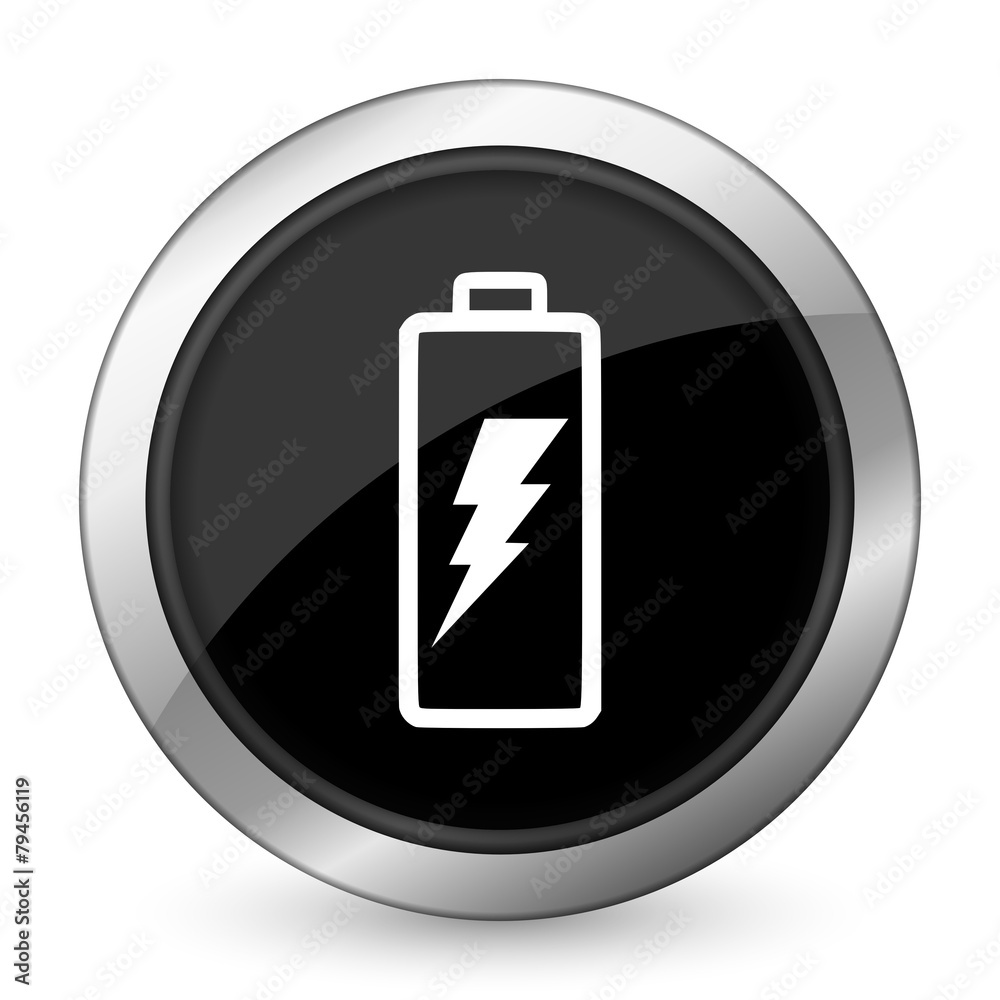 battery black icon power sign