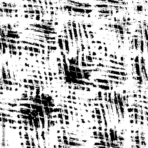 Vector brush grunge scribble strokes seamless pattern.