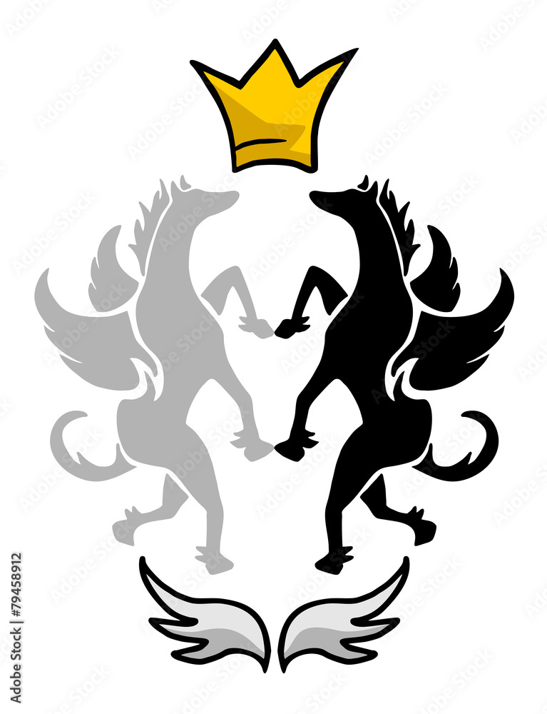 Fototapeta premium pegasus king symbol