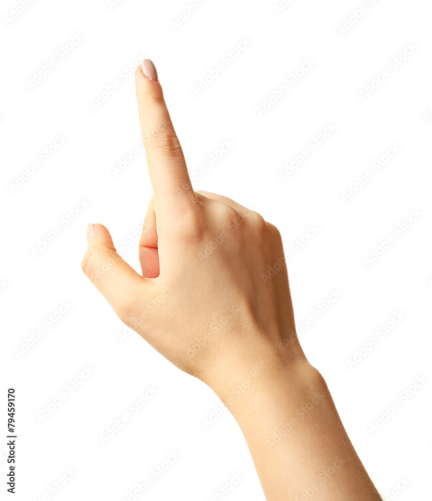 Female hand gesture isolated on white Female hand gesture isolated on white