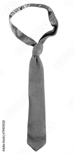Grey male tie isolated on white