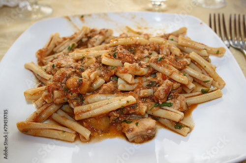 pasta sauced fish
