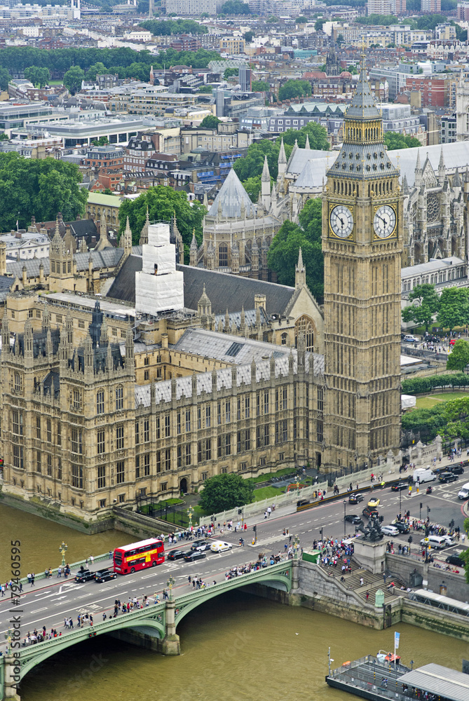 Naklejka premium House of Parliament with Big Ben, London, UK