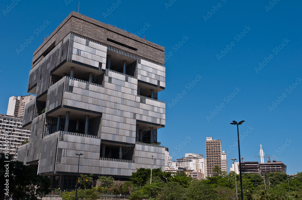 Huge Modern Architecture Building in Downtown Rio de Janeiro
