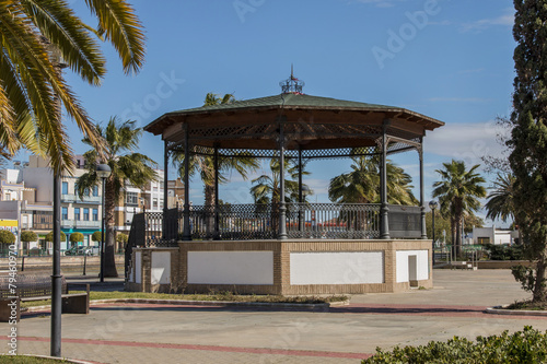  vintage gazebo bandstand on a urban park 