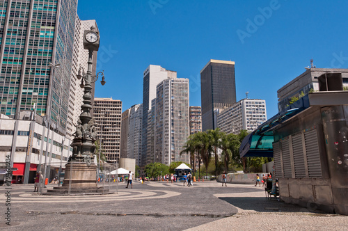 Empty Carioca Square in Downtown Rio de Janeiro
