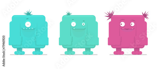 Vector illustration of funny monsters