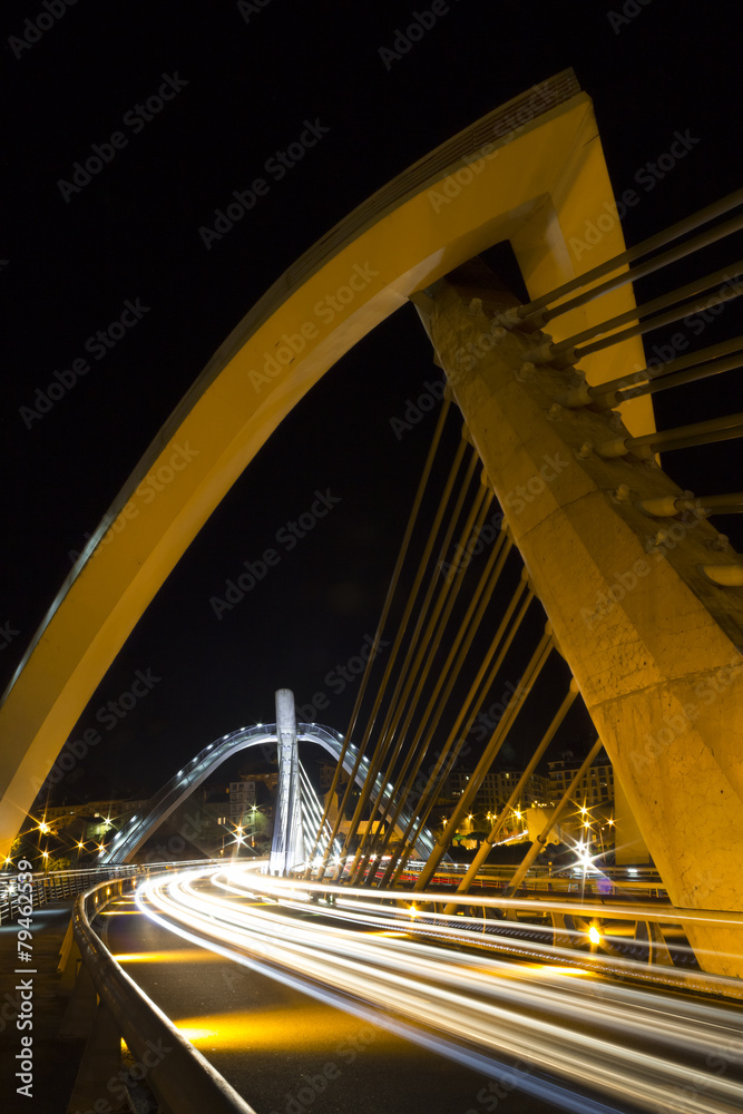 Obraz premium Base of the bridge on the road