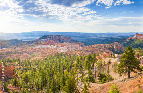 Landscapes of Sandstone Cliffs and Pinnacles of Bryce Canyon Nat