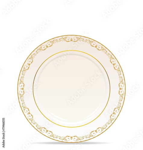 floral ornament plate isolated