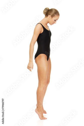 Young beautiful woman in swimsuit.