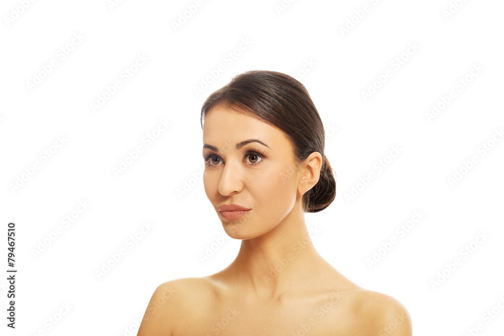 Serious spa woman looking at the camera Serious spa woman looking at the camera