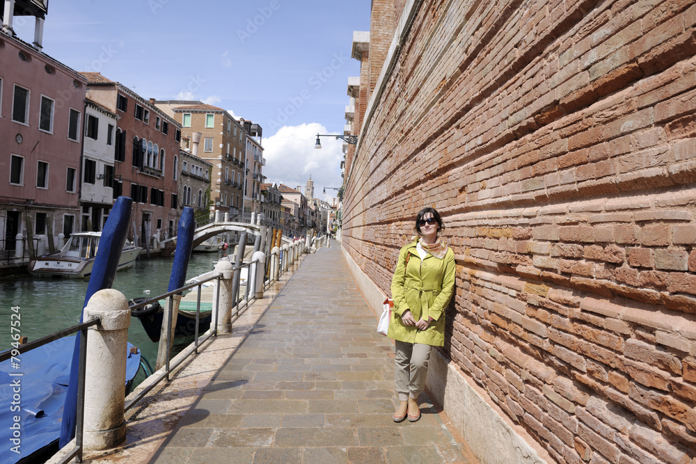 Beautiful woman in Venice