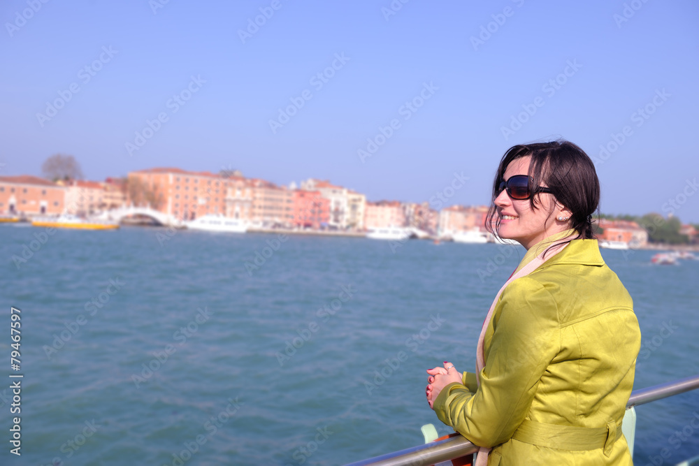 Beautiful woman in Venice