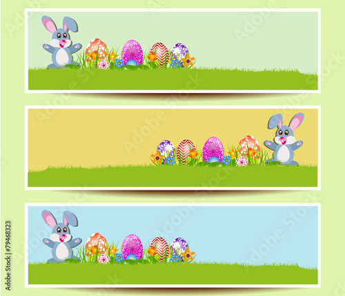 set of three Easter banners