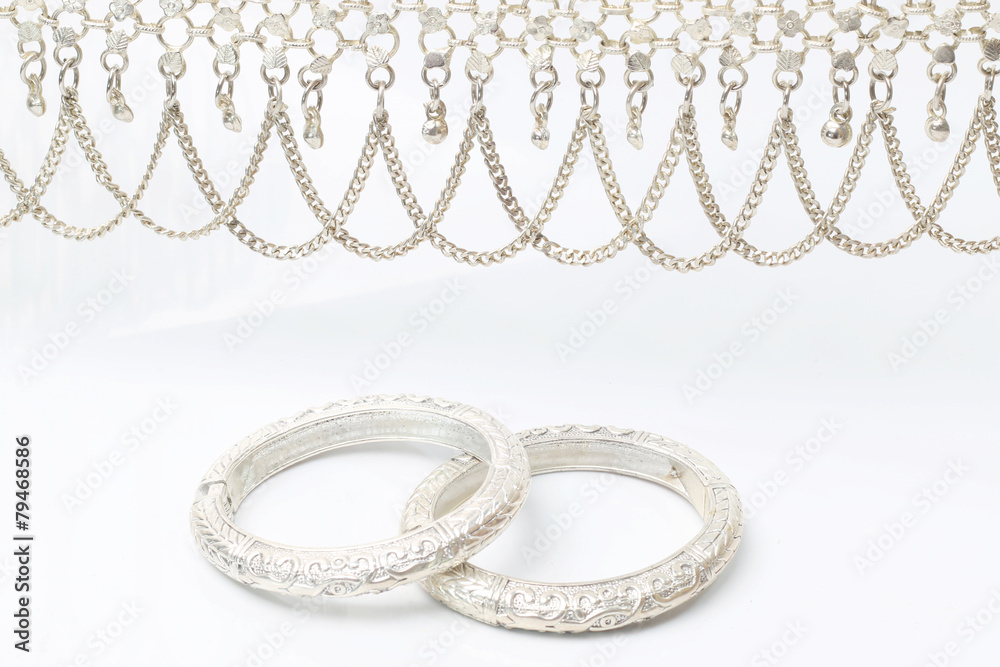 Silver ring with gem, isolated on white background Silver ring with gem, isolated on white background