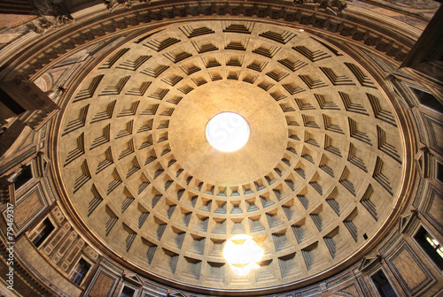 round ceiling of the ancient Pantheon, Rome