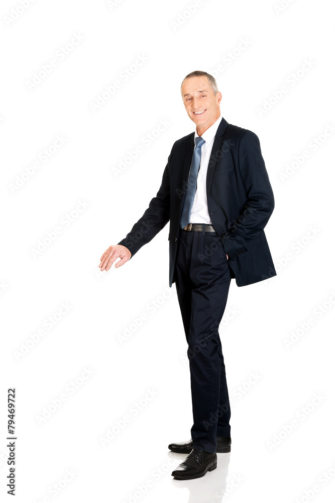 Businessman leaning on something Businessman leaning on something