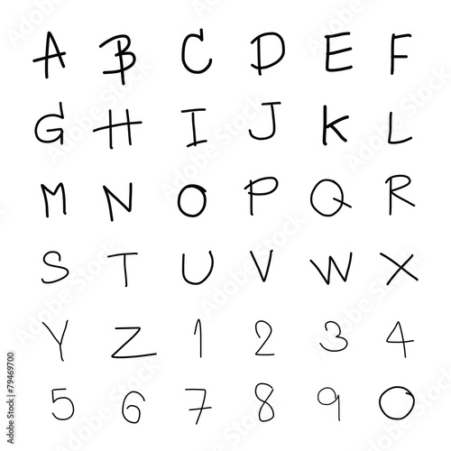 vector handwriting font