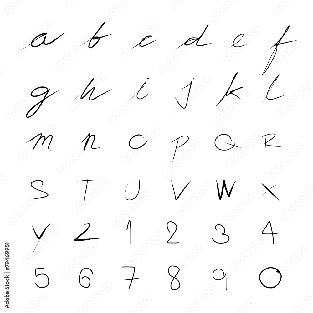 vector handwriting font vector handwriting font