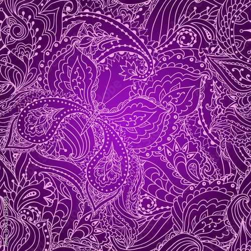 Vector seamless floral paisley pattern