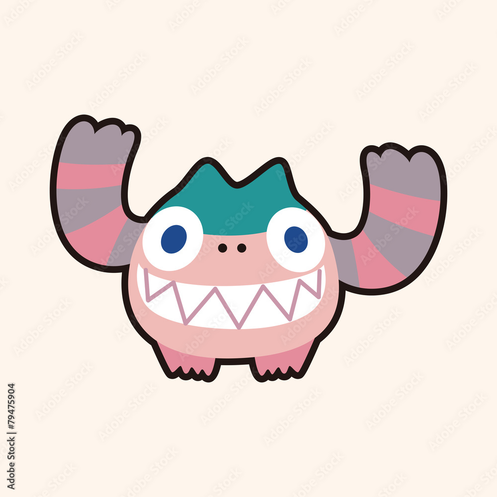 Fototapeta premium monster cartoon theme elements vector,eps