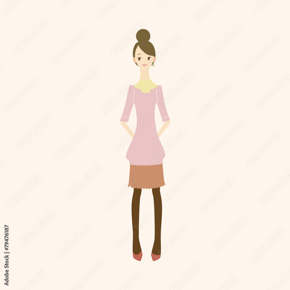 lady girl cartoon theme elements vector,eps lady girl cartoon theme elements vector,eps