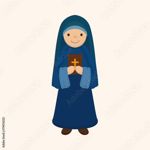 pastor and nun theme elements vector,eps