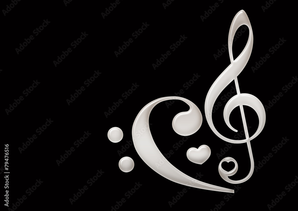 Fototapeta premium Musiknote mit Herz / Sheet Music Heart
