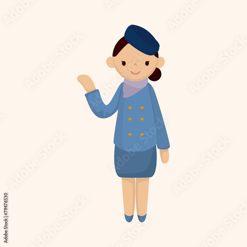 flight attendants theme elements vector,eps
