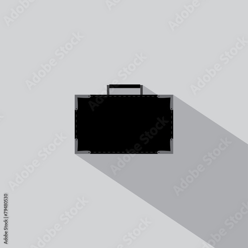 black suitcase icon on a gray background