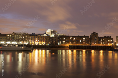 Architecture along Thames River in London