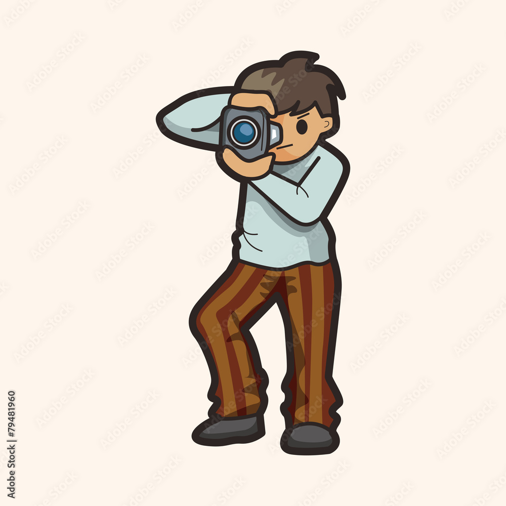 Reporter and photographer theme elements vector,eps